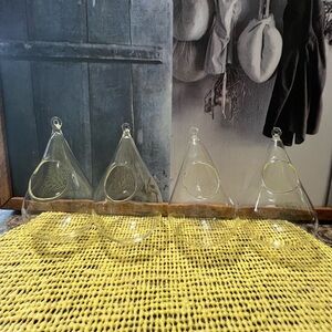 Elegant Glass Hanging teardrop Terrariums.